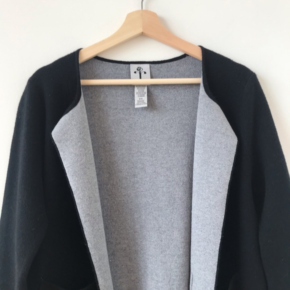 Black and gray open front cardigan - Picture 4 of 6